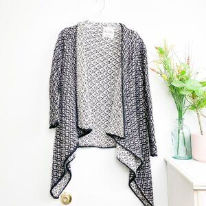 ⭐️ ZARA KNIT Black Drape Front Blanket Cardigan Medium